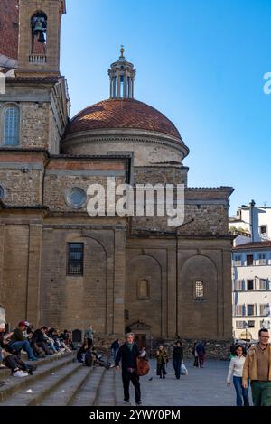 La cupola della Cappella Medicea annessa alla Basilica di San Lorenzo a Firenze. Foto Stock