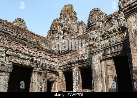 Cambodge, Cambogia, 2024-02-25, Siem Reap, Angkor Temple, Angkor VAT, Khmer, rovine, scultura, architettura, arte, bassorilievo, regno Khmer Foto Stock