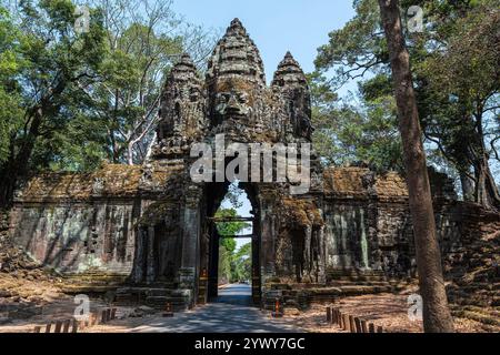 Cambodge, Cambogia, 2024-02-25, Siem Reap, Angkor Temple, Angkor VAT, Khmer, rovine, scultura, fotografia di Jean-Yves Bardin Foto Stock