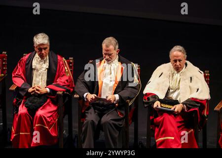 Napoli, Italia. 12 dicembre 2024. Napoli - Napoli, giovedì 12 dicembre 2024, Teatro San Carlo di Napoli, cerimonia per l'assegnazione della laurea Onoraria in Scienze sociali e statistiche a sua Maestà Re Filippo vi di Spagna, alla presenza del Presidente della Repubblica Sergio Mattarella. (NeaPhoto Alessandro Garofalo) solo utilizzo editoriale credito: Agenzia fotografica indipendente/Alamy Live News Foto Stock