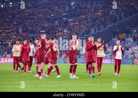 Roma, Lazio, ITALIA. 12 dicembre 2024. 12/12/2024 Roma, Stadio Olimpico, partita di calcio valida per UEFA Europa League 2024/24 tra AS Roma e FC Sporting Braga. Nella foto: (Credit Image: © Fabio Sasso/ZUMA Press Wire) SOLO USO EDITORIALE! Non per USO commerciale! Foto Stock