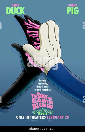 The Day the Earth Blow Up: A Looney Tunes Movie (2024) diretto da Peter Browngardt e interpretato da Eric Bauza, Candi Milo e Peter MacNicol. Porky Pig e Daffy Duck sono l'unica speranza della Terra quando affrontano la minaccia di un'invasione aliena. SOLO PER L'USO EDITORIALE del poster STATUNITENSE. Crediti: BFA / Warner Bros Foto Stock