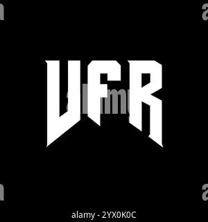 Logo VFR Letter per l'azienda tecnologica. Combinazione di colori bianco e nero con logo VFR. Logo VFR, vettore VFR, design VFR, icona VFR, alph VFR Illustrazione Vettoriale