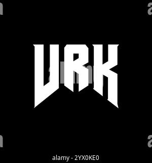 Design del logo VRK Letter per l'azienda tecnologica. Design con logo VRK, combinazione di colori bianco e nero. Logo VRK, vettore VRK, design VRK, icona VRK, alph VRK Illustrazione Vettoriale