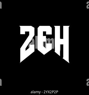 Design del logo ZEH Letter per l'azienda tecnologica. Combinazione di colori bianco e nero con logo ZEH. Logo ZEH, vettore ZEH, design ZEH, icona ZEH, ZEH alph Illustrazione Vettoriale