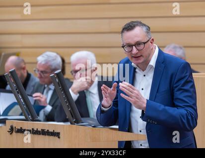 Andreas Schwarz, Vorsitzender Grüne Landtagsfraktion. Auftaktsitzung zur Beratung des Doppelhaushalts für die Jahre 2025/2026. Der Landtag von Baden-W. Foto Stock