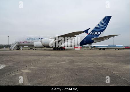 Airvus A-380 al Musée de l'Air et de l'Espace Foto Stock