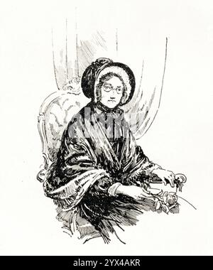 Madame Tussaud, 1925. Ritratto di "la madrina delle fate che ha piantato i primi semi che sono cresciuti e fioriti nella meravigliosa mostra, che non esiste in tutto il mondo". La scultrice francese Marie Tussaud (1761-1850) fondò un museo delle cere a Londra nel 1835. Da "Madame Tussaud's: The Palace of Enchantment" descritto dal capitano Edric Vredenburg, illustrato da Howard DAVIE, [Raphael Tuck &amp; Sons Ltd, Londra, 1925] Foto Stock