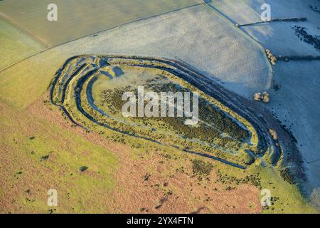 Caer Caradoc, an Iron Age multivallate Hillfort Earthwork, Chapel Lawn, Shropshire, 2024. Foto Stock