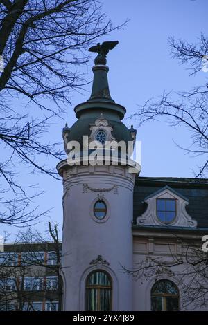 Torre della Villa von Kleist, Hegelallee, Potsdam, Brandeburgo, Germania, Europa Foto Stock