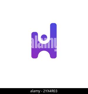 Design del logo Letter H People Illustrazione Vettoriale