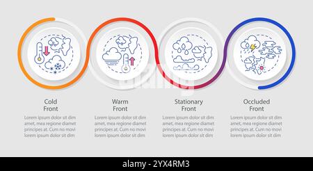 Le infografiche sui fronti meteo girano la sequenza Illustrazione Vettoriale