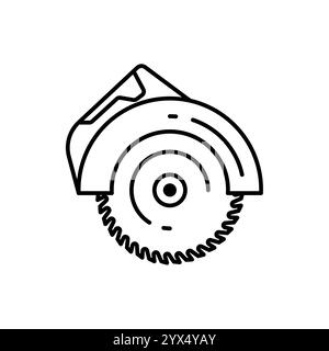 Vettore icona linea sega circolare Illustrazione Vettoriale