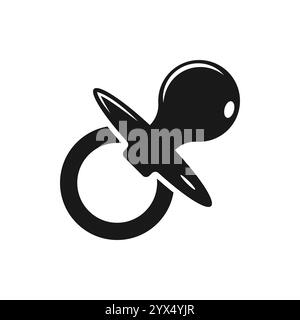 Succhietto, ciuccio, succhietto o icona vettoriale piatto massaggiagengive Illustrazione Vettoriale