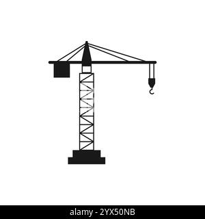 Gru da cantiere. semplice illustrazione vettoriale dell'icona di stile Illustrazione Vettoriale