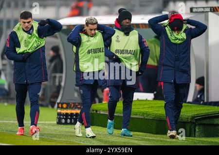 Pilsen, Repubblica Ceca. 12 dicembre 2024. Durante il match FC Viktoria Plzen contro Manchester United FC UEFA Europa League 6 Doosan Arena, Pilsen, Repubblica Ceca il 12 dicembre 2024 Credit: Every Second Media/Alamy Live News Foto Stock