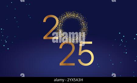 2025 Happy New Year background - Fireworks Celebration background Illustrazione Vettoriale