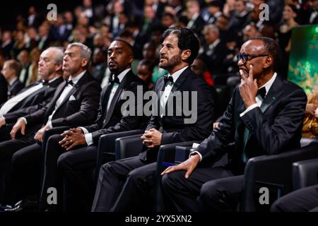 Kagame Paul, presidente del Ruanda, ritratto con BEN SULAYEM Mohammed, presidente della FIA, ritratto durante la cerimonia dei FIA Awards 2024, il 13 dicembre 2024 alla BK Arena, a Kigali, in Ruanda Foto Stock