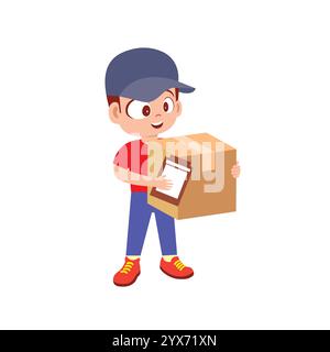 Un volto amichevole nel servizio di consegna Illustrazione Vettoriale