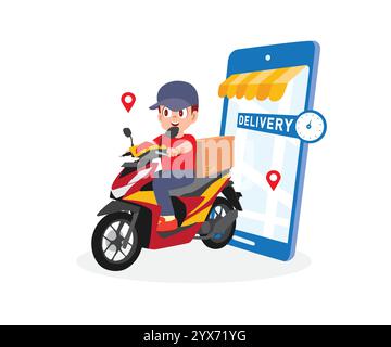 Scooter Express Courier per ogni esigenza Illustrazione Vettoriale