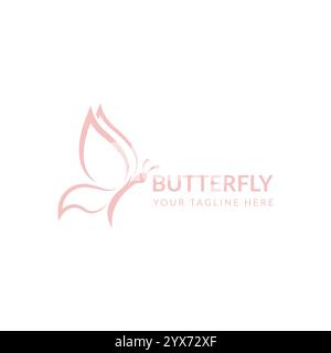 Modello logo farfalla. Illustrazione vettoriale. Illustrazione Vettoriale