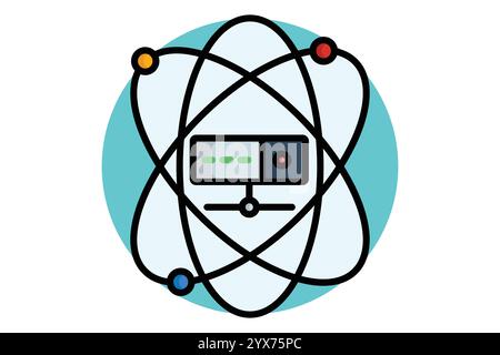 Icona della scienza dei dati. stile icona contorno colorato. Icona correlata. Illustrazione vettoriale degli elementi dell'architettura IT Illustrazione Vettoriale