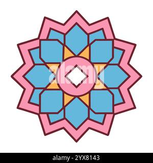 Motivo islamico - disegni geometrici, ornamentali e senza cuciture di alta qualità per l'arte, l'architettura e l'arredamento degli interni Illustrazione Vettoriale