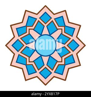 Motivo islamico - disegni geometrici, ornamentali e senza cuciture di alta qualità per l'arte, l'architettura e l'arredamento degli interni Illustrazione Vettoriale