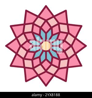 Motivo islamico - disegni geometrici, ornamentali e senza cuciture di alta qualità per l'arte, l'architettura e l'arredamento degli interni Illustrazione Vettoriale