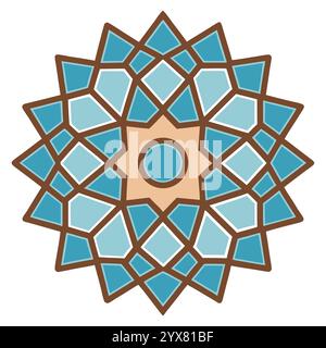 Motivo islamico - disegni geometrici, ornamentali e senza cuciture di alta qualità per l'arte, l'architettura e l'arredamento degli interni Illustrazione Vettoriale