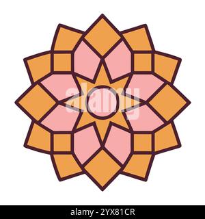 Motivo islamico - disegni geometrici, ornamentali e senza cuciture di alta qualità per l'arte, l'architettura e l'arredamento degli interni Illustrazione Vettoriale