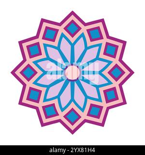 Motivo islamico - disegni geometrici, ornamentali e senza cuciture di alta qualità per l'arte, l'architettura e l'arredamento degli interni Illustrazione Vettoriale