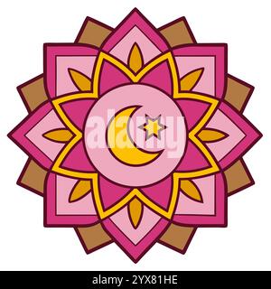 Motivo islamico - disegni geometrici, ornamentali e senza cuciture di alta qualità per l'arte, l'architettura e l'arredamento degli interni Illustrazione Vettoriale