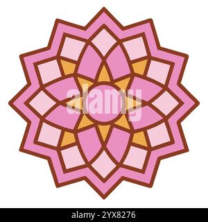 Motivo islamico - disegni geometrici, ornamentali e senza cuciture di alta qualità per l'arte, l'architettura e l'arredamento degli interni Illustrazione Vettoriale