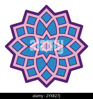 Motivo islamico - disegni geometrici, ornamentali e senza cuciture di alta qualità per l'arte, l'architettura e l'arredamento degli interni Illustrazione Vettoriale