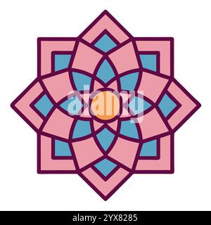 Motivo islamico - disegni geometrici, ornamentali e senza cuciture di alta qualità per l'arte, l'architettura e l'arredamento degli interni Illustrazione Vettoriale