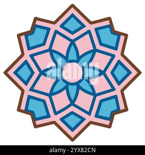 Motivo islamico - disegni geometrici, ornamentali e senza cuciture di alta qualità per l'arte, l'architettura e l'arredamento degli interni Illustrazione Vettoriale