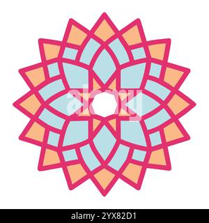 Motivo islamico - disegni geometrici, ornamentali e senza cuciture di alta qualità per l'arte, l'architettura e l'arredamento degli interni Illustrazione Vettoriale
