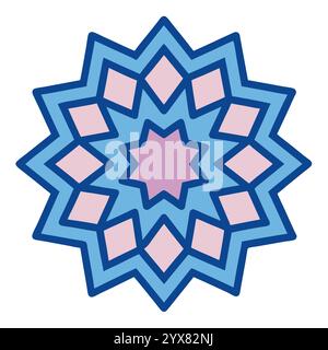 Motivo islamico - disegni geometrici, ornamentali e senza cuciture di alta qualità per l'arte, l'architettura e l'arredamento degli interni Illustrazione Vettoriale