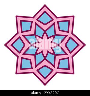 Motivo islamico - disegni geometrici, ornamentali e senza cuciture di alta qualità per l'arte, l'architettura e l'arredamento degli interni Illustrazione Vettoriale