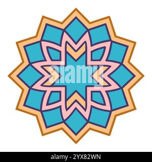 Motivo islamico - disegni geometrici, ornamentali e senza cuciture di alta qualità per l'arte, l'architettura e l'arredamento degli interni Illustrazione Vettoriale