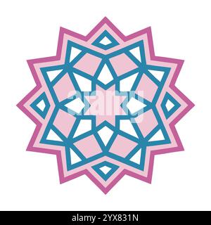 Motivo islamico - disegni geometrici, ornamentali e senza cuciture di alta qualità per l'arte, l'architettura e l'arredamento degli interni Illustrazione Vettoriale