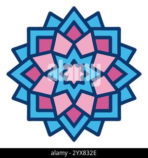 Motivo islamico - disegni geometrici, ornamentali e senza cuciture di alta qualità per l'arte, l'architettura e l'arredamento degli interni Illustrazione Vettoriale