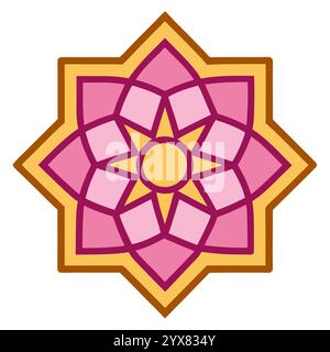 Motivo islamico - disegni geometrici, ornamentali e senza cuciture di alta qualità per l'arte, l'architettura e l'arredamento degli interni Illustrazione Vettoriale