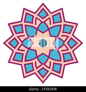 Motivo islamico - disegni geometrici, ornamentali e senza cuciture di alta qualità per l'arte, l'architettura e l'arredamento degli interni Illustrazione Vettoriale