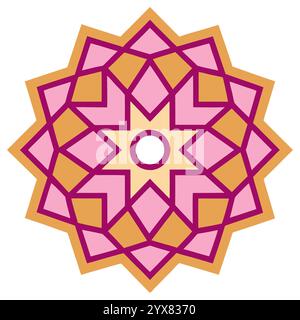 Motivo islamico - disegni geometrici, ornamentali e senza cuciture di alta qualità per l'arte, l'architettura e l'arredamento degli interni Illustrazione Vettoriale