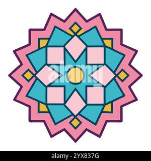 Motivo islamico - disegni geometrici, ornamentali e senza cuciture di alta qualità per l'arte, l'architettura e l'arredamento degli interni Illustrazione Vettoriale
