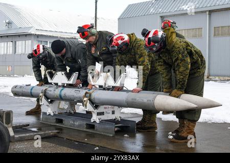 U.S. Marine Marines con Marine Fighter Attack Squadron (VMFA) 312, Marine Aircraft Group 12, 1st Marine Aircraft Wing assicura un Captive Air Training M Foto Stock