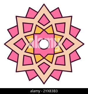 Motivo islamico - disegni geometrici, ornamentali e senza cuciture di alta qualità per l'arte, l'architettura e l'arredamento degli interni Illustrazione Vettoriale