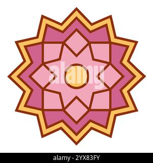 Motivo islamico - disegni geometrici, ornamentali e senza cuciture di alta qualità per l'arte, l'architettura e l'arredamento degli interni Illustrazione Vettoriale